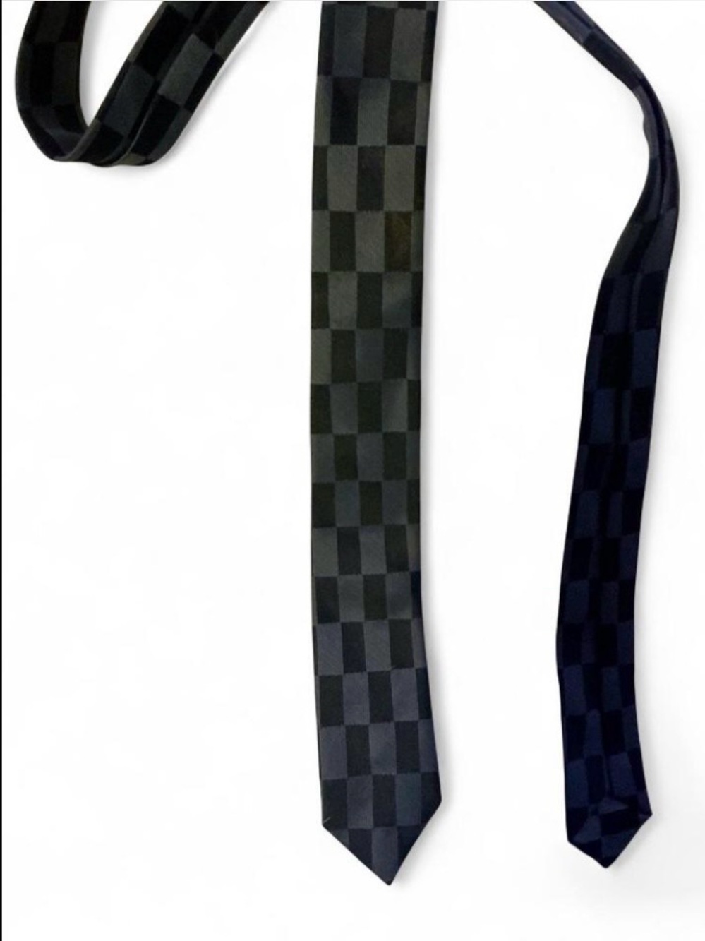 Men's Checkerboard Skinny Tie 1950s - Black